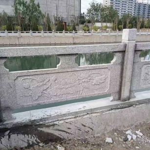 昆明 芙蓉白大花桥梁、河道，石材栏杆、围栏、护栏