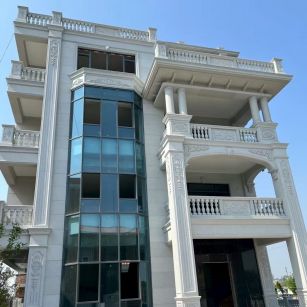 昆明 芝麻白花岗岩别墅外墙干挂效果展示