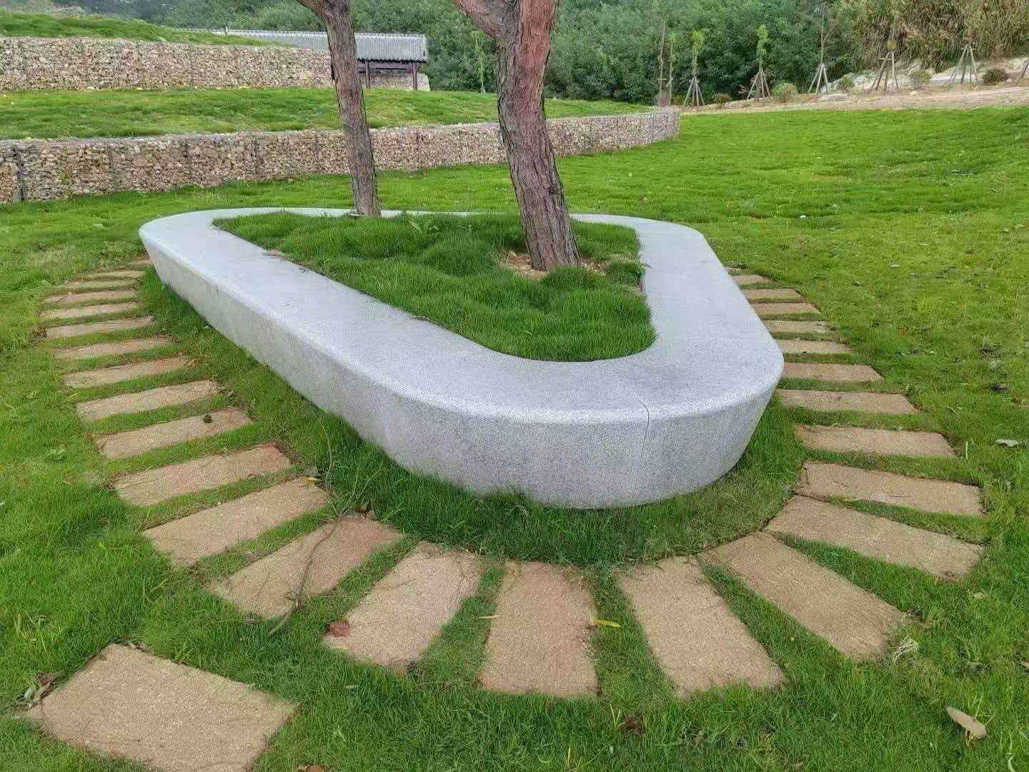 昆明 芝麻白光面整石坐凳