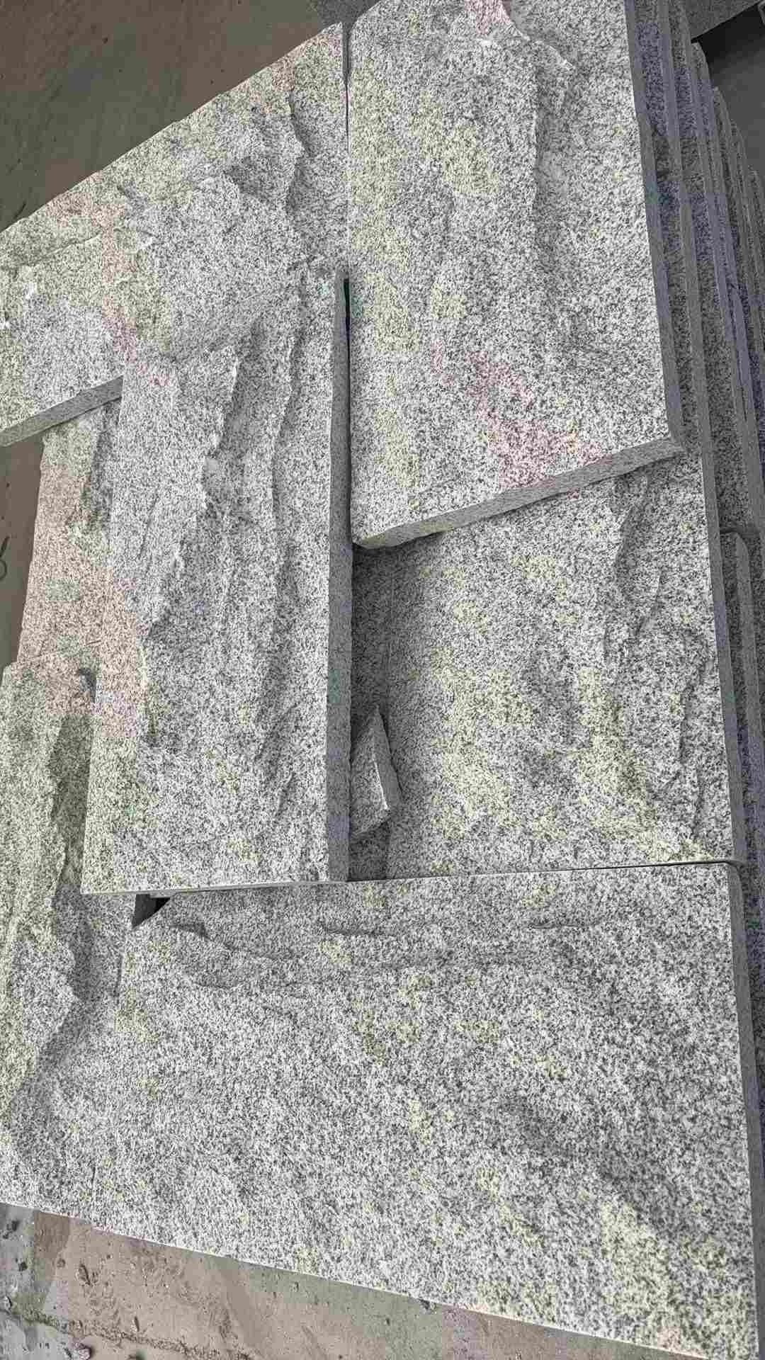 昆明 芝麻白自然面花岗岩成品板